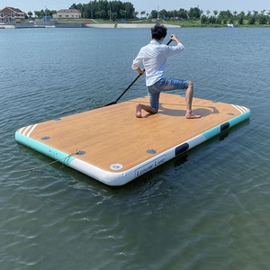 Giải Trí Land Bơi <span class=keywords><strong>Inflatable</strong></span> Đảo Nổi Bè Bơm Hơi Nước Máy Bay Phản Lực Trượt Tuyết <span class=keywords><strong>Dock</strong></span> Nổi Nền Tảng Với Bậc Thang - Product Image 5