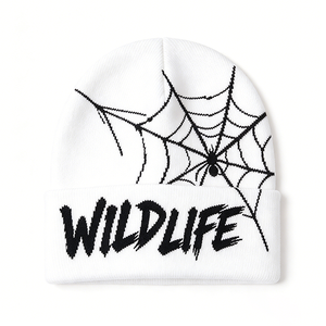 หมวกบีนนี่ไหมพรมลายใยแมงมุมพิมพ์ลายดิจิตอล Y2K ลายกราฟิก WILDLIFE ขอบพับได้ หมวกไหมพรมฤดูหนาว สไตล์สตรีทแวร์ อุ่นสบาย ทำจากอะคริลิก สำหรับผู้ชายและผู้หญิง - Product Image 3