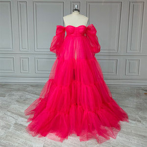 teenage pink dresses Pink Tulle Knee Length Homecoming Dress, Sweet 16 Dresses For Teens, MH237 main image 1
