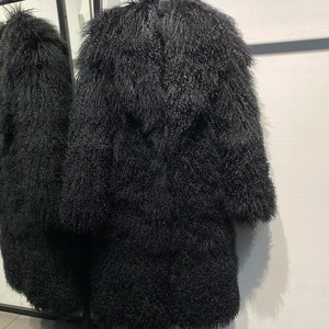 <span class=keywords><strong>Cappotto</strong></span> di <span class=keywords><strong>Pelliccia</strong></span> Mongola Grigia alla Moda <span class=keywords><strong>Cappotto</strong></span> Lungo da Donna in <span class=keywords><strong>Pelliccia</strong></span> Riccia di Pecora - Product Image 5