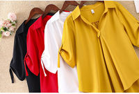 Guangzhou Auyan Ins mode en mousseline de soie Blouse femme 2024 été nouvelle grande taille taille ample minceur en mousseline de soie Blouse femme
