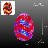 Ornement d'œuf de Pâques 3D LED irisé, alimenté par USB, décoration prismatique arc-en-ciel pour les fêtes, centre de table fait main