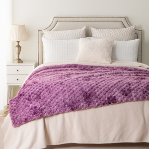 Manta de Piel Sintética Jacquard <span class=keywords><strong>Reversible</strong></span> con Textura de Burbujas Hexagonales, Manta Decorativa para Hotel, Suave y Esponjosa, Personalizable, Venta al Por Mayor de Fábrica - Product Image 4