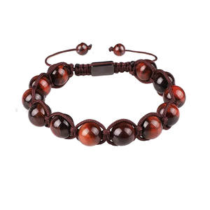 Design classico A + grado marrone occhio di tigre gemma intrecciata in acciaio inossidabile Logo personalizzato <span class=keywords><strong>bracciale</strong></span> Macrame per <span class=keywords><strong>uomo</strong></span> JBS10122 - Product Image 4