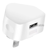Bloc de charge rapide USB 2A 10W à port unique, prise UK 3 broches, QC2.0, pour téléphone portable, tablette, appareil photo