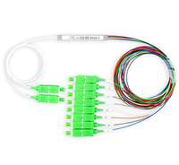 Pasokan Pabrik 2*16 Fiber Splitter G657A1 0.9mm Mini Steel Tube PLC Splitter Konektor SC/APC untuk FTTH 2*2 2*4 2*8 2*16...