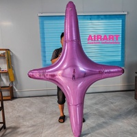 Ballon étoile rose en PVC pour idées de fêtes d'anniversaire, miroir gonflable en forme d'étoile pour accessoires de scène