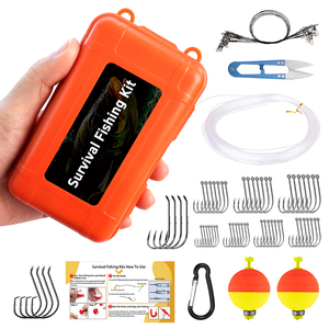 LUSHAZER Kit <span class=keywords><strong>de</strong></span> pêche <span class=keywords><strong>de</strong></span> survie 90 pièces/ensemble, ensemble <span class=keywords><strong>de</strong></span> matériel <span class=keywords><strong>de</strong></span> pêche d'urgence avec hameçons, lignes, flotteurs, leaders, équipement <span class=keywords><strong>de</strong></span> pêche pour le camping en plein air - Product Image 1