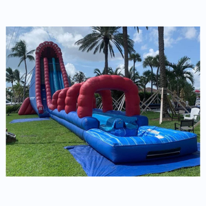 מגלשת מים מתנפחת כחולה 20 רגל של <span class=keywords><strong>Winsun</strong></span> Outdoor, מסחרית למבוגרים, 2 מסלולים, PVC, עם אפשרות להדפסת לוגו והתאמה אישית של גודל - Product Image 4