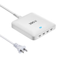 Pengisi Daya Laptop Desktop Elektrik Ultra Tipis 390W QC3.0 ABS Multi Port Tipe-C 5V3A Adaptor Kamera Earphone Tablet