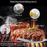 Nouvel ensemble d'ustensiles de barbecue 2026 – Kit de grillades 4 pièces en acier inoxydable : spatule, fourchette, pinces, pinceau à badigeonner