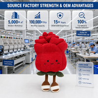 Vente en gros usine : Adorable poupée fleur en velours côtelé doux, rose rouge, jouet en peluche parfait pour cadeaux d'enfants, décoration intérieure ou fête des Mères