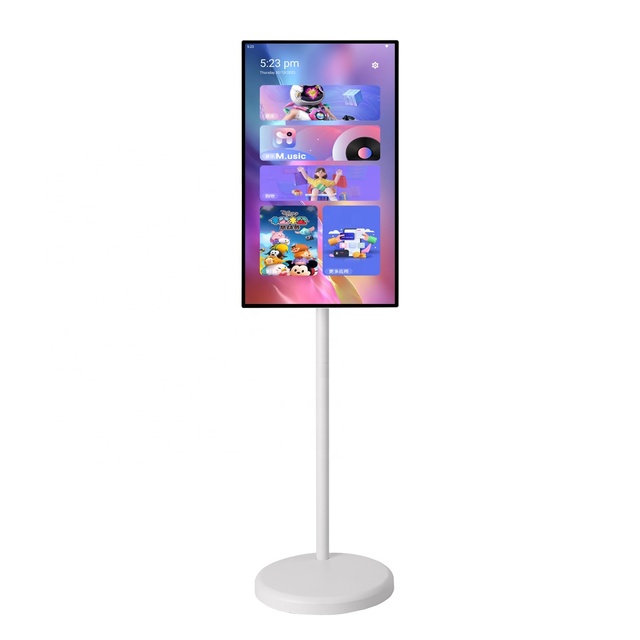Smart Rotate 180 Screen 27/32 Inch LED White Touch Display IPS Movable Smart TV with Android 13 WiFi Portable