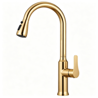 Robinet de cuisine avec bec flexible et bec col de cygne à arc élevé, mitigeur monocommande chaud/froid pour hôtels