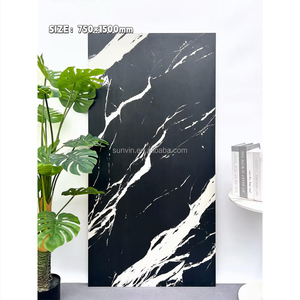 Carreaux de sol modernes en <span class=keywords><strong>grès</strong></span> <span class=keywords><strong>cérame</strong></span> <span class=keywords><strong>mat</strong></span> 75X150 marbre noir émaillé poli pour salle de bain et villa 120by60 - Product Image 2