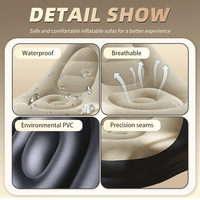 Nouveau canapé gonflable de style américain en PVC écologique, pliable, inclinable, canapé-lit d'extérieur, repose-pieds, fauteuil floqué