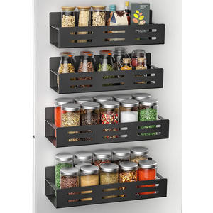 ייצור 4 חבילות מתלה תבלינים מגנטי למטבח מקרר נייד מתלה אחסון אחסון מגנטי - Product Image 2