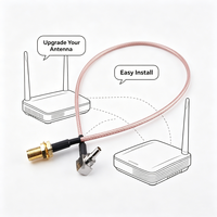 Câble coaxial RG316 de haute qualité SMA femelle vers CRC9 mâle à angle droit, 15 cm, 50 ohms, câble de raccordement en cuivre pour antenne WiFi