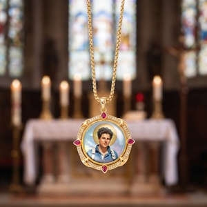 Regalo de Confirmación para Jóvenes, Colgante de Madreperla Bendecido por San Carlo Acutis, Collar Católico de Primera Comunión, Proveedor - Product Image 1