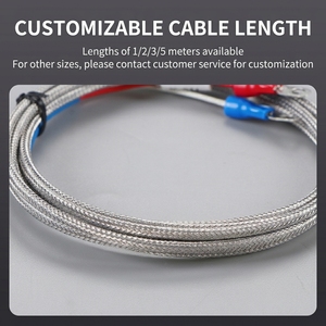 Sonde thermocouple de 50/100/150/200 mm de longueur personnalisable avec fil tressé anti-interférence <span class=keywords><strong>pour</strong></span> extrudeuse, four et machines à plastique - Product Image 5
