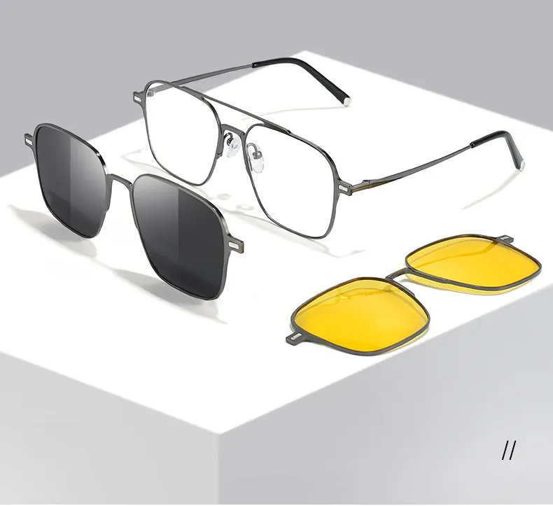 K297 Neuankömmlinge 2 in 1 Clip auf Brille/Magnet Sonnenbrille mit Clips auf optischen Brille/Solar Brille