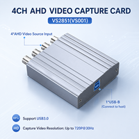 Tarjeta de captura de vídeo AHD de 4 canales, USB 3,0, 720P30, MJPEG, Plug & Play, caja de aluminio para sistema de monitoreo de seguridad CCTV DVR