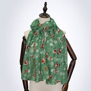 Bufanda Navideña con Estampado de Copos de Nieve y Bastones, Bufanda con Patrones Navideños, Chal para Mujer, Hilo, Regalo, Disfraz, Accesorio Decorativo - Product Image 2