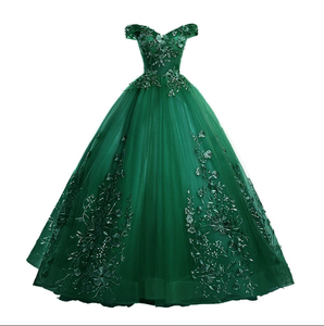 فستان حفلات للفتيات NDC10006 بتصميم كرة مع زخارف دانتيل وياقة على شكل <span class=keywords><strong>V</strong></span> وظهر مكشوف ومقاسات كبيرة وذيل طويل باللون الوردي - Product Image 5