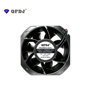 พัดลมระบายความร้อน QFDJ 22580 DC ขนาด 24 นิ้ว 3000 รอบต่อนาที แบบลูกปืนสลีฟ  พัดลมแบบแกนหมุนพลาสติกสีดำ สำหรับอุปกรณ์อุตสาหกรรม - Product Image 3