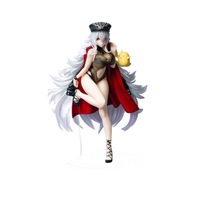 Figura de PVC de Chica Anime con Pelo Blanco, Gorra de Oficial, Capa Roja y Traje de Baño en Pose de Pie, Figura Coleccionable, Modelo de Decoración de Escritorio, Regalo