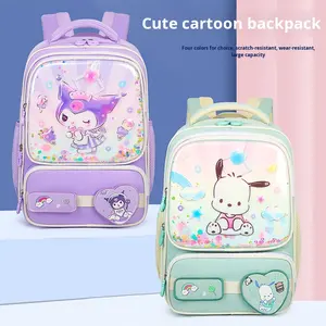 2025 dibujos animados bonitos para <span class=keywords><strong>Kuromi</strong></span> <span class=keywords><strong>mochila</strong></span> <span class=keywords><strong>escolar</strong></span> de gran capacidad impermeable niñas moda estudiantes de primaria cremallera forro de poliéster - Product Image 1