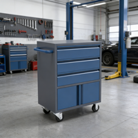 Chariot d'atelier en acier robuste sur mesure OEM avec 3 tiroirs, serrure à clé, garantie 1 an, pour garage et atelier