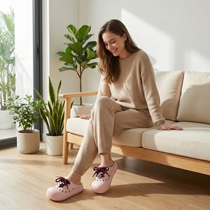 Yearning Women's Mid Top Holes Hole-Patterned Slippers Soft Comfortable Korean Style Air Cushion Waterproof Outdoor/Indoor Use - Product Image 1