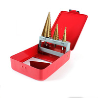 Set Bor Segaris HSS 4.00mm dengan Gagang Segitiga, Lapisan Titanium, Baja Kecepatan Tinggi untuk DIY