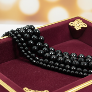 Groothandel natuurlijke zwarte onyx agaat edelsteen ronde losse kralen voor het maken van sieraden ketting armband - Product Image 5