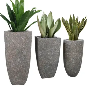 2020 New Item Modern Floor Fiberglass Artifical Flower Pot Planter for Garden