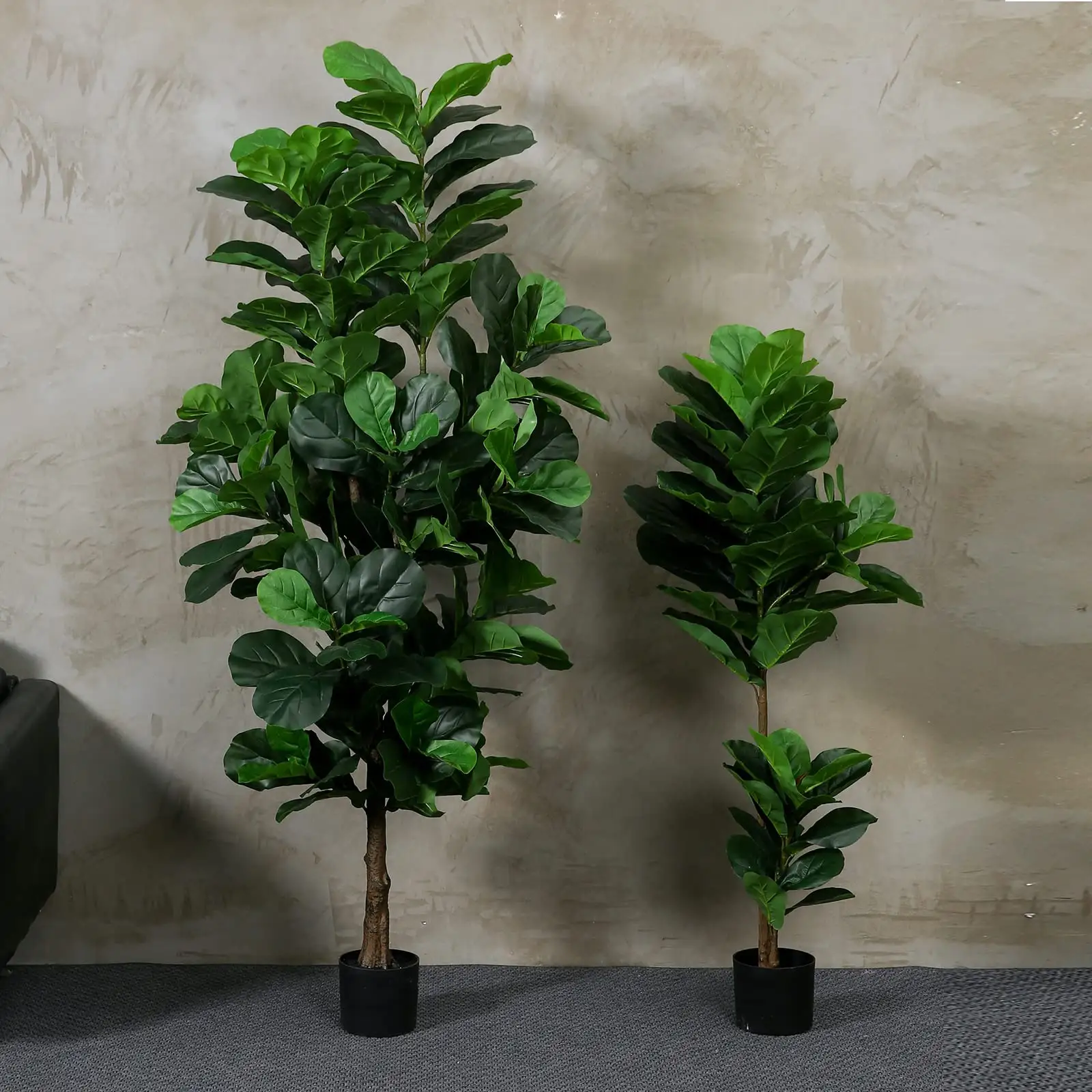 Grande folha artificial fiddle folha figueira popular falsa planta bonsai ficus árvore faux planta para decoração de casa