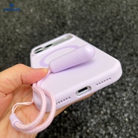 Pour iPhone 11 12 13 14 15 16 Plus 17 18 Pro Max – Coque de téléphone magnétique personnalisée en silicone mat avec dragonne assortie pour un look tendance