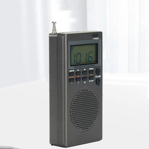 Factory Black Mini AM FM Digital Radio with 1.4 inch LCD Display Sleep <b>Timer</b> Alarm Clock Pocket Size <b>Outdoor</b> Home Radio - Product Image 2