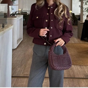 Best-seller de la mode féminine : Veste courte rétro à col montant et double boutonnage - Product Image 2