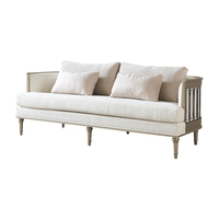 Canapé en bois massif de style américain de luxe Ensemble de canapé en tissu moderne pour salon Trois places et un siège Canapé en or champagne pour la maison et l'hôtel