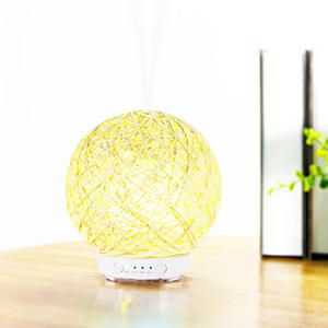 Yx-Tt-005 Aroma Diffuser 200Ml Ultrasonic Humidifier Rattan Woven Desk <b>Lamp</b> For Home Use With <b>Timer</b> Function - Product Image 4