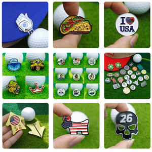 Marqueur de balle de golf personnalisé en alliage de <span class=keywords><strong>zinc</strong></span> nickelé noir avec logo imprimé en émail, faible quantité minimale de commande, fabriqué par le fabricant - Product Image 5