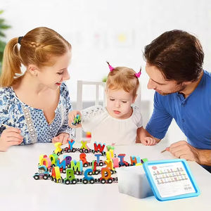 Alfabeto tren 26 letras fuerte rompecabezas de madera Regalo de Cumpleaños alfabeto tren bloques de construcción conjunto bebé regalo de cumpleaños - Product Image 3