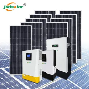 Sistema de panel fotovoltaico fotográfico, 10kw, 15kw, sistema de energía solar sin conexión a la red con inversor de batería de litio para el hogar, venta al por mayor