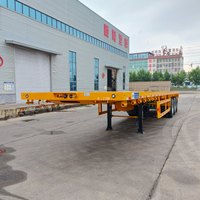 Semi-remorque à plateau plat lourd de 40 à 80 tonnes à 2/3/4 essieux pour le transport de conteneurs et de marchandises générales