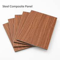 Panneau composite en acier à grain de bois foncé de 4 mm 4x8 pieds pour revêtement de porte de meuble