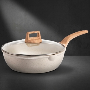 <span class=keywords><strong>CAROTE</strong></span> Sartén Profunda Antiadherente de Aluminio de 12 Pulgadas con Tapa de Vidrio, 5.5 Qt, para Cocina a Gas, con Boquilla Vertedora, Apta para Cocina Jumbo y Salteado, Libre de PFOA - Product Image 3