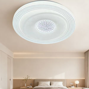 Lámpara de Techo Redonda de Cristal Blanca Moderna Nórdica de 450 mm, LED Regulable con Control Remoto, para Sala de Estar, Dormitorio, con Certificación CE, EMC y LVD - Product Image 1