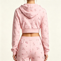 Ensemble de survêtements décontractés pour femmes avec logo personnalisé, imprimé intégral, couleurs contrastées, vêtements de loisirs recyclés, vêtements de sport et de fitness